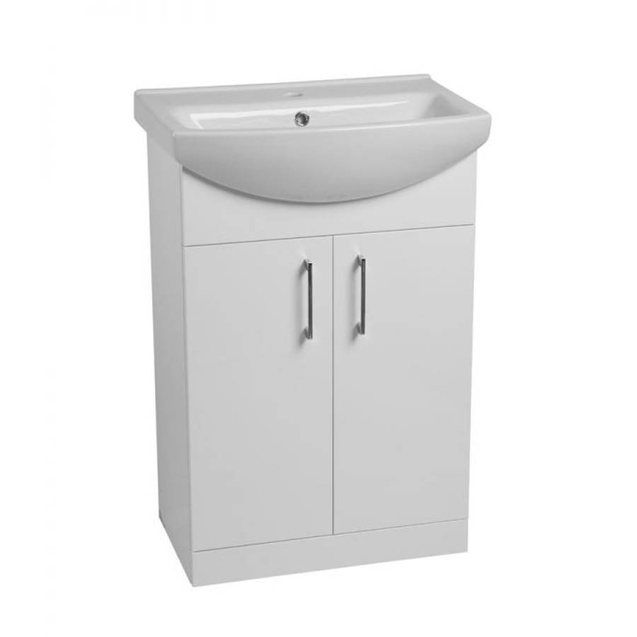 Tavistock Opal 600mm Gloss White Freestanding Vanity Unit & Basin