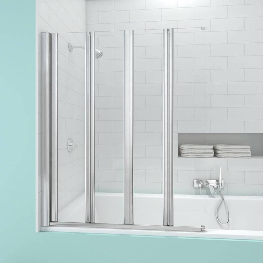 Merlyn SecureSeal 800 x 1500mm 4 Fold Bath Screen