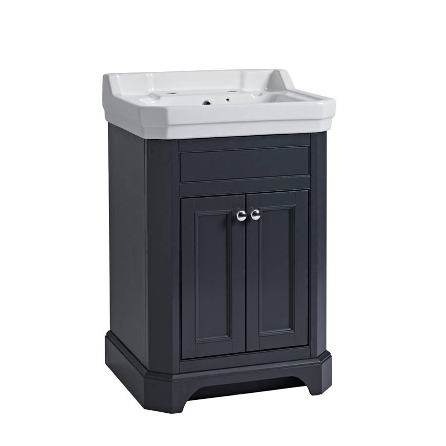 Tavistock Vitoria 600mm Matt Dark Grey Freestanding Unit & 1TH Basin