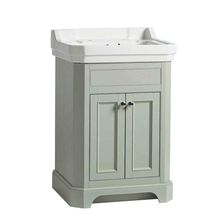 Tavistock Vitoria 600mm Pebble Grey Freestanding Unit & 2TH Basin