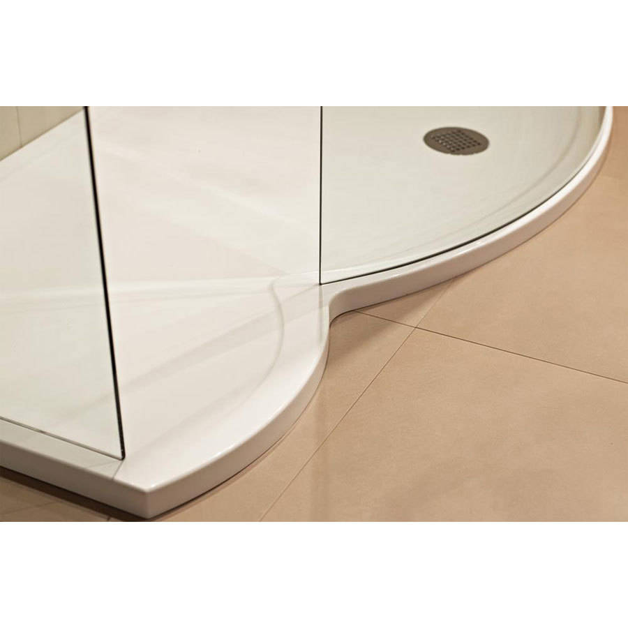 Roman Lumin8 Curved 1400 x 900mm Right Hand Matt Grey Anti-Slip Shower Tray