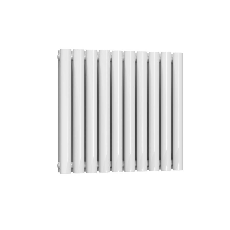 Reina Neval Double Horizontal Aluminium Radiator 600 x 581mm - White