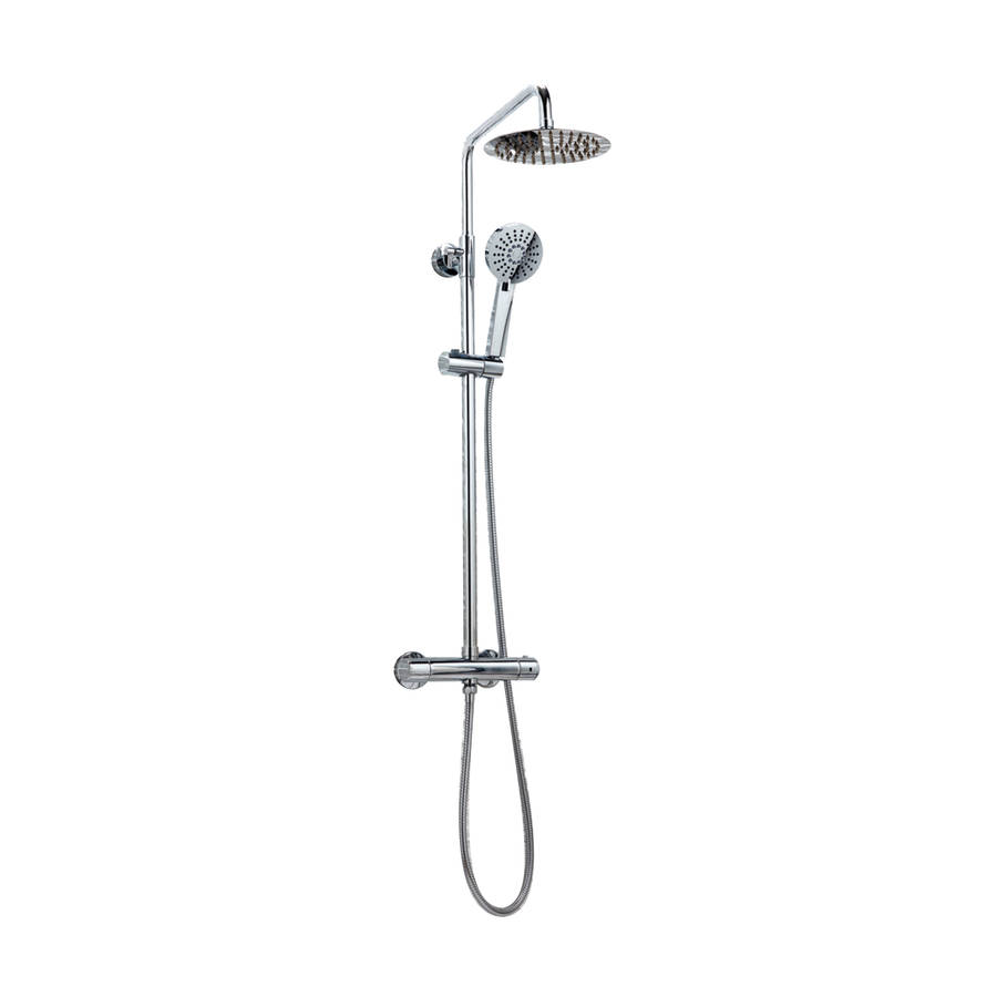 Ajax Orbit Chrome Round Rigid Riser Shower | Westside Bathrooms