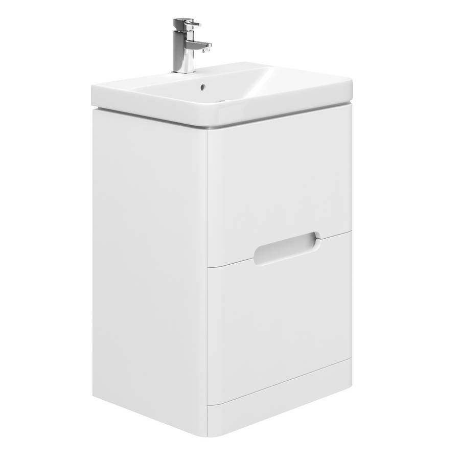 Essential Colorado White 600mm Floorstanding Basin Unit