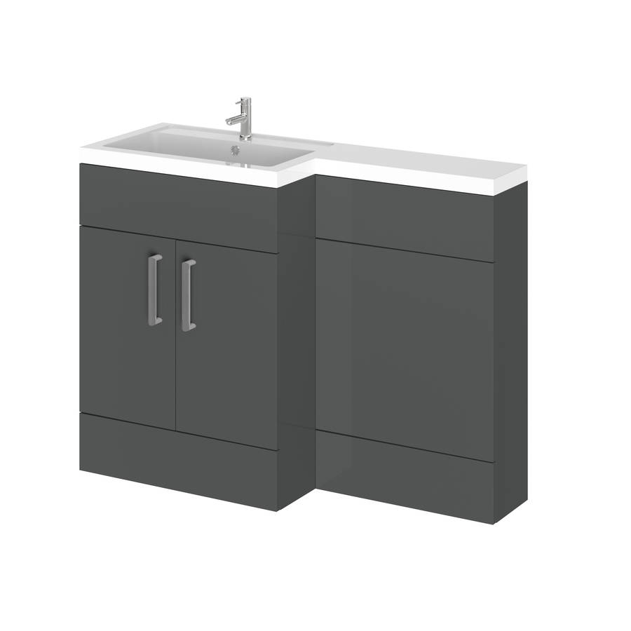 Essential Nevada Grey LH L Shape Washbasin Unit
