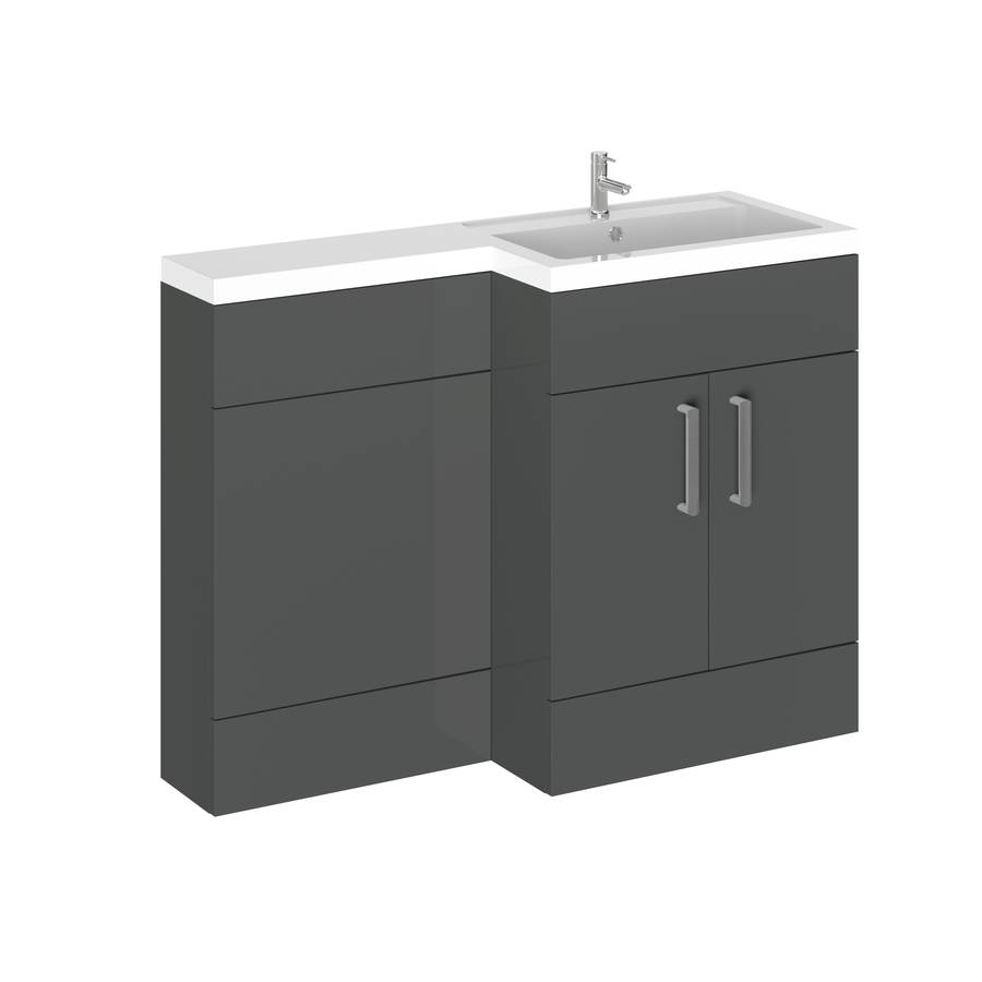 Essential Nevada Grey RH L Shape Washbasin Unit