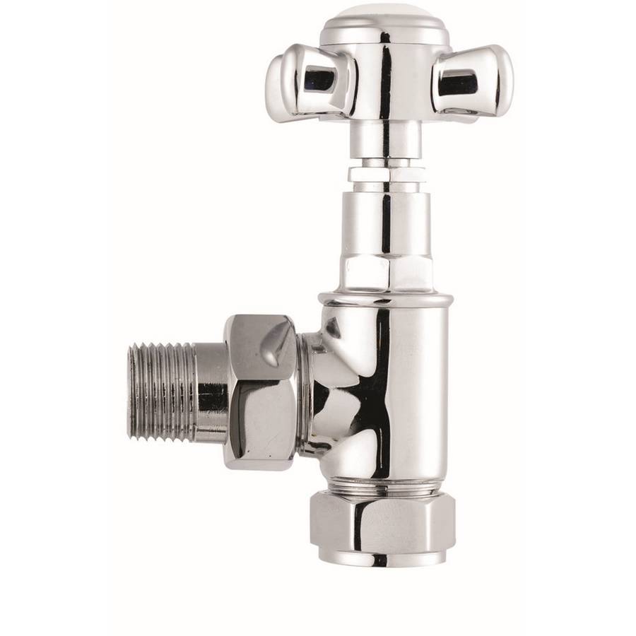 Essential Chrome 15mm X-Head Angled Valve Pair