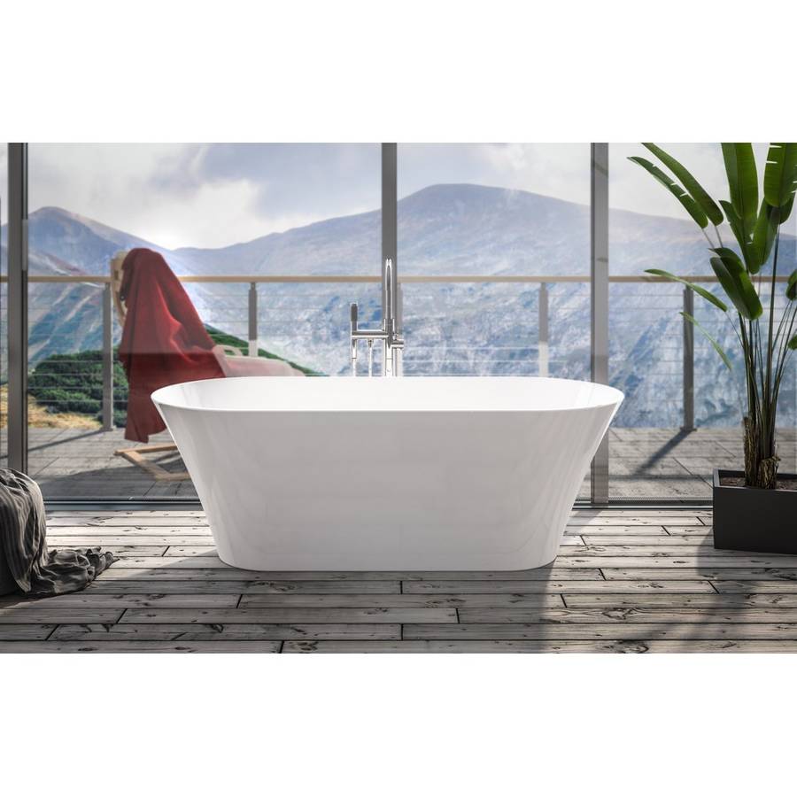 Beaufort Charlton Grey and White 1650 Freestanding Bath