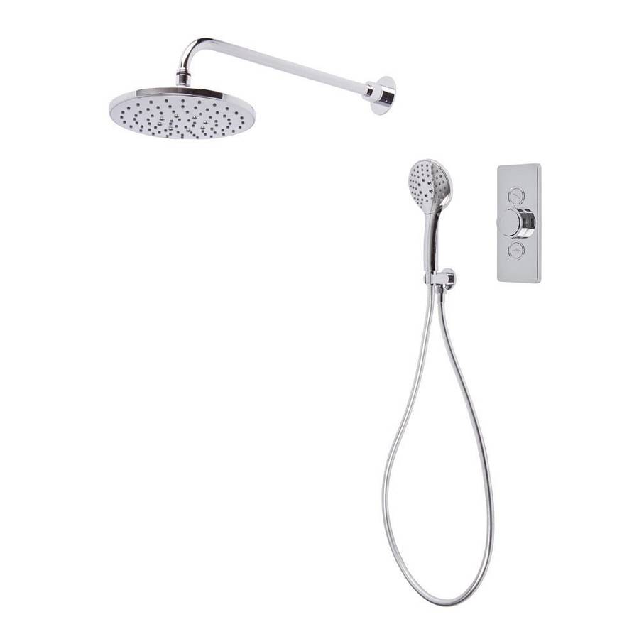 Tavistock Dual Function Push Button Valve With Shower Head And Three Function Shower Handset