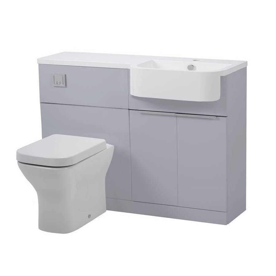 Tavistock Match 1200mm Gloss Light Grey Right Handed Unit & Basin