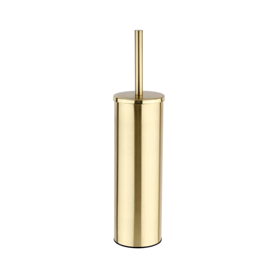 Kartell Ottone Brushed Brass Wall Mounted Toilet Brush and Holder