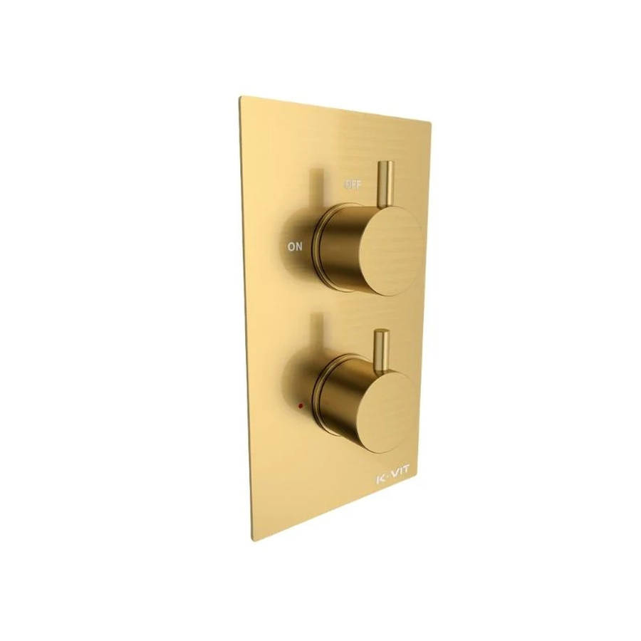 Kartell Ottone Brushed Brass Round Concealed Thermostatic Shower Valve