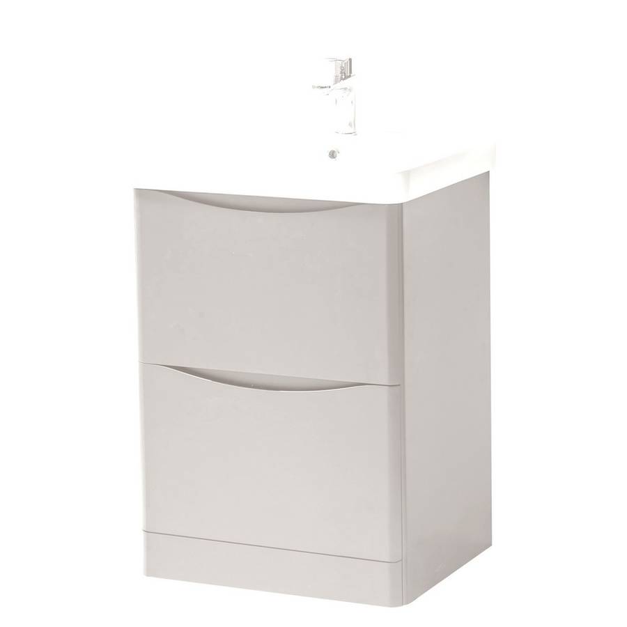 Kartell Arc 600mm Cashmere Floor Standing 2 Drawer Vanity Unit & Basin