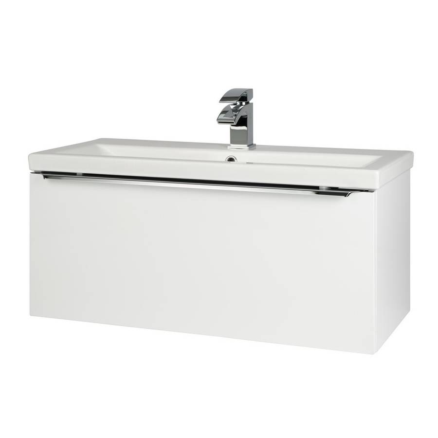 Kartell Kore 800mm White Wall Mounted Drawer Vanity Unit & Basin