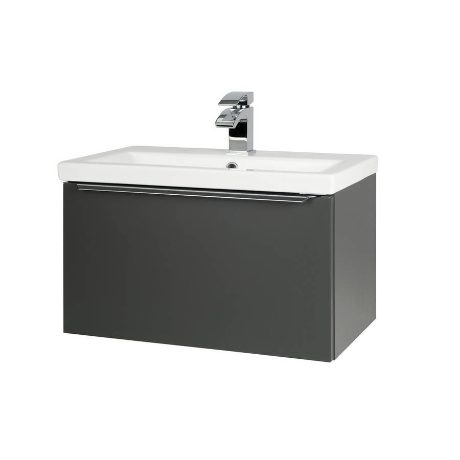 Kartell Kore 600mm Grey Wall Mounted Drawer Vanity Unit & Basin