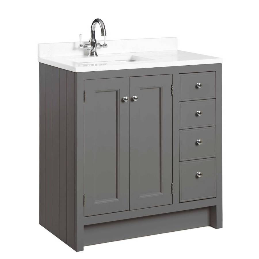 Roper Rhodes Hampton 800mm Pewter Vanity Unit with Underslung Basin