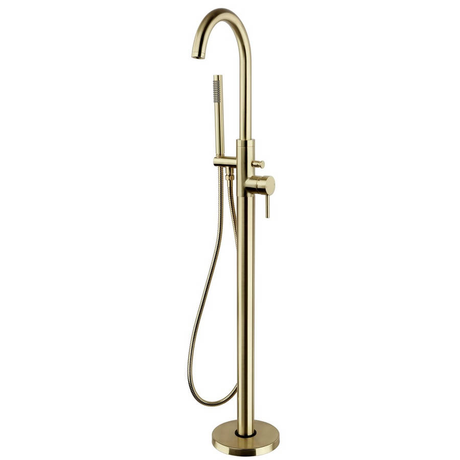 Kartell Ottone Brushed Brass Freestanding Bath Shower Mixer
