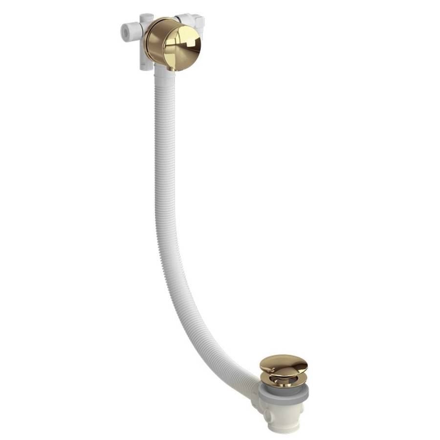 Burlington Riviera Gold Overflow Bath Filler Extended with Click Clack Waste