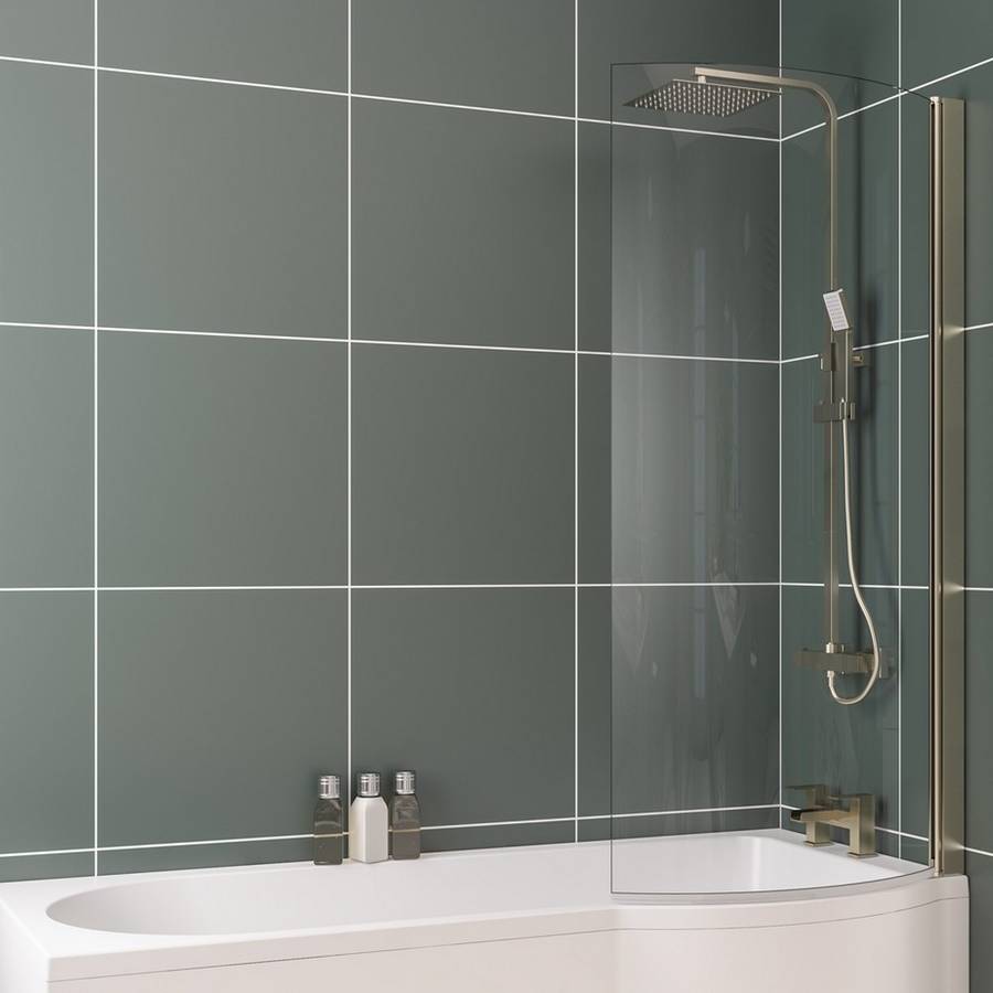 Beaufort Brass RH P Shape Bath Screen 