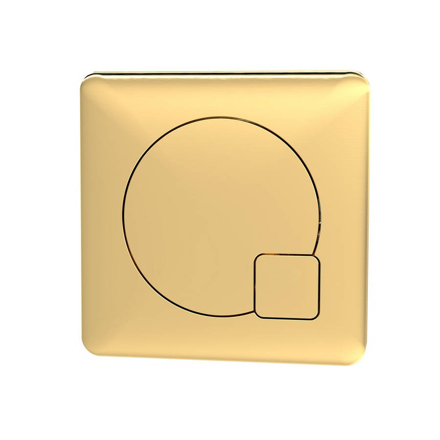Nuie Brushed Brass Square Dual Flush Push Plate