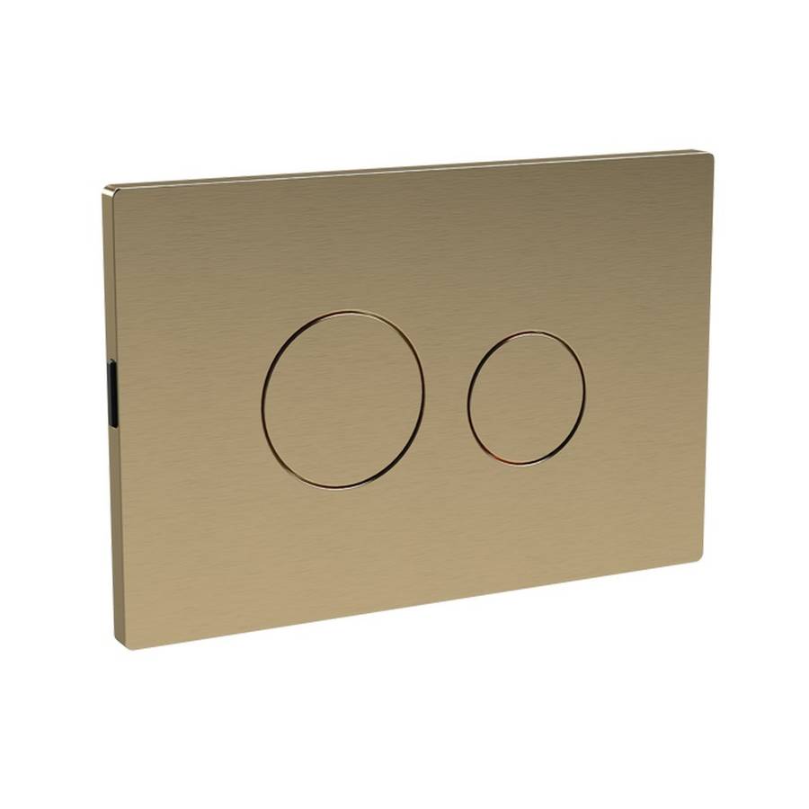 Nuie Brushed Brass Round Flush Plate for Pneumatic Dual Flush