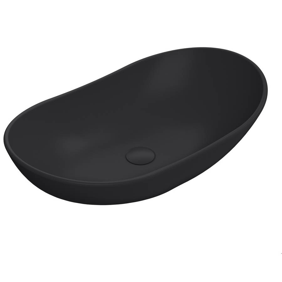 Nuie Luxe Black 615mm Round Countertop Basin