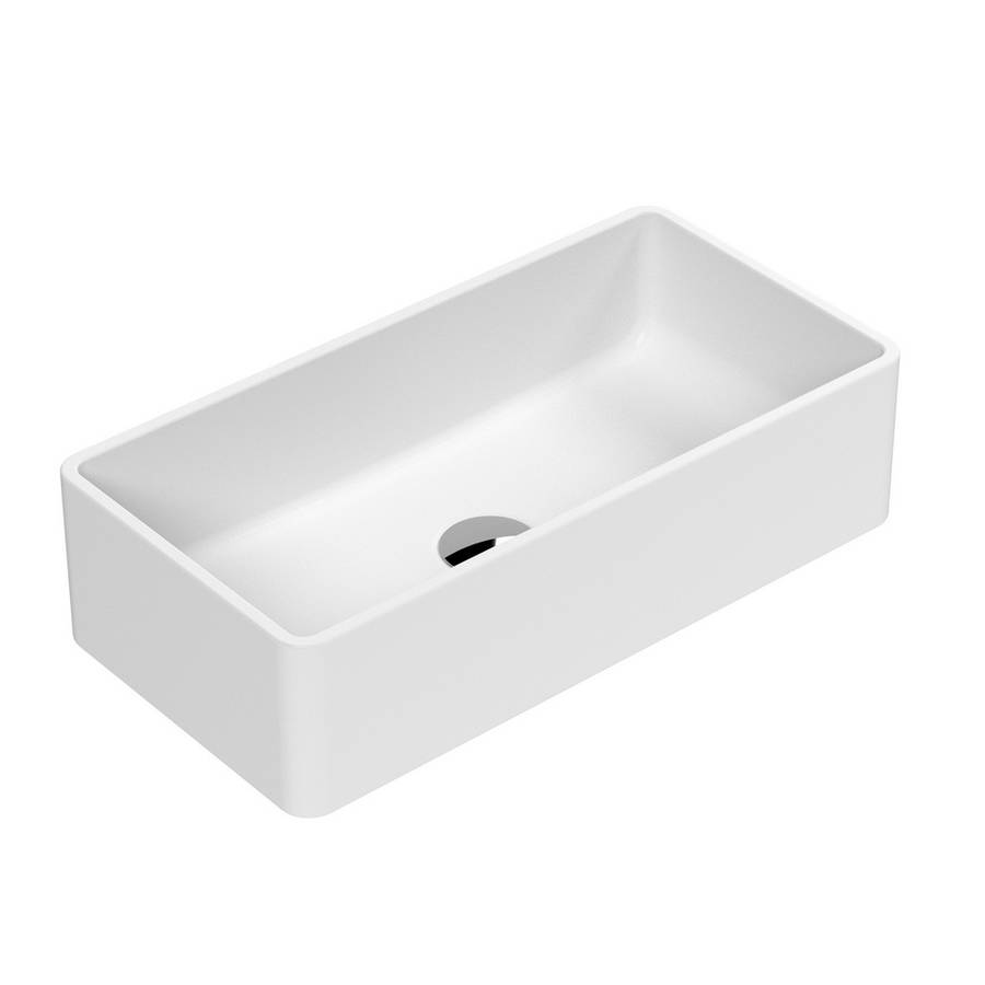 Nuie Luxe White 465mm Rectangular Countertop Basin