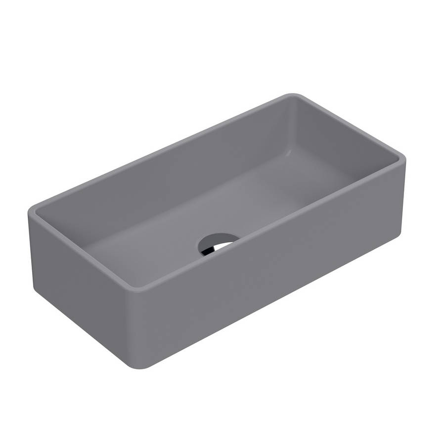 Nuie Luxe Grey 465mm Rectangular Countertop Basin