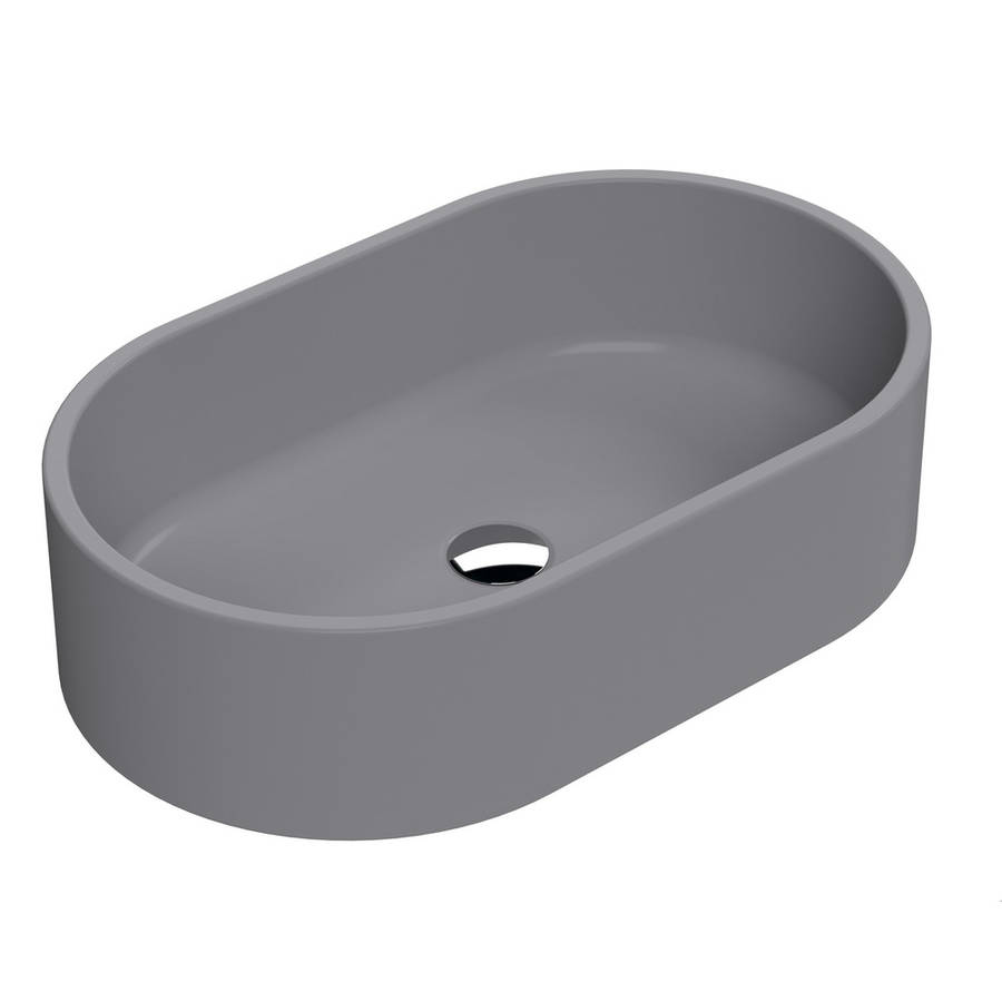 Nuie Luxe Grey 565mm Oval Countertop Basin