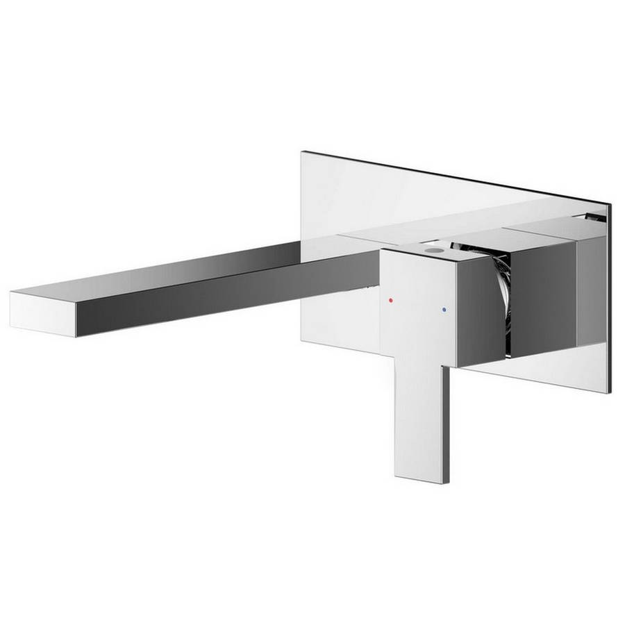 Nuie Sanford Chrome Wall Mounted 2TH Basin Mixer