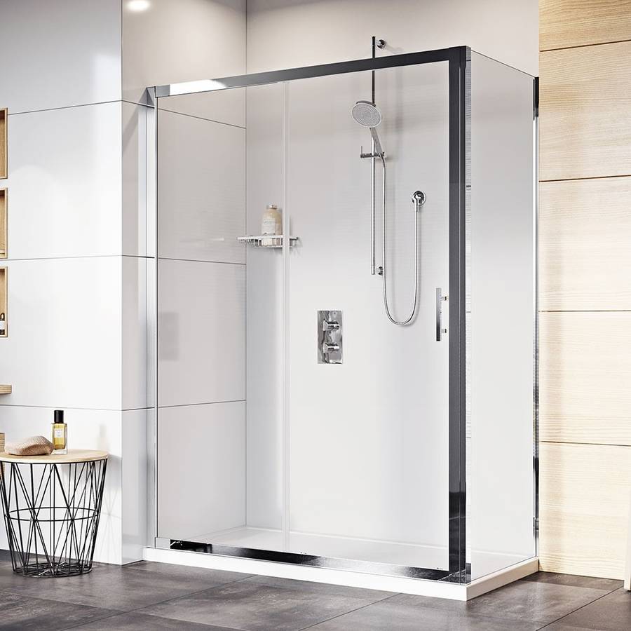 Roman Innov8 Chrome 1200x800mm Sliding Shower Door for Corner Fitting