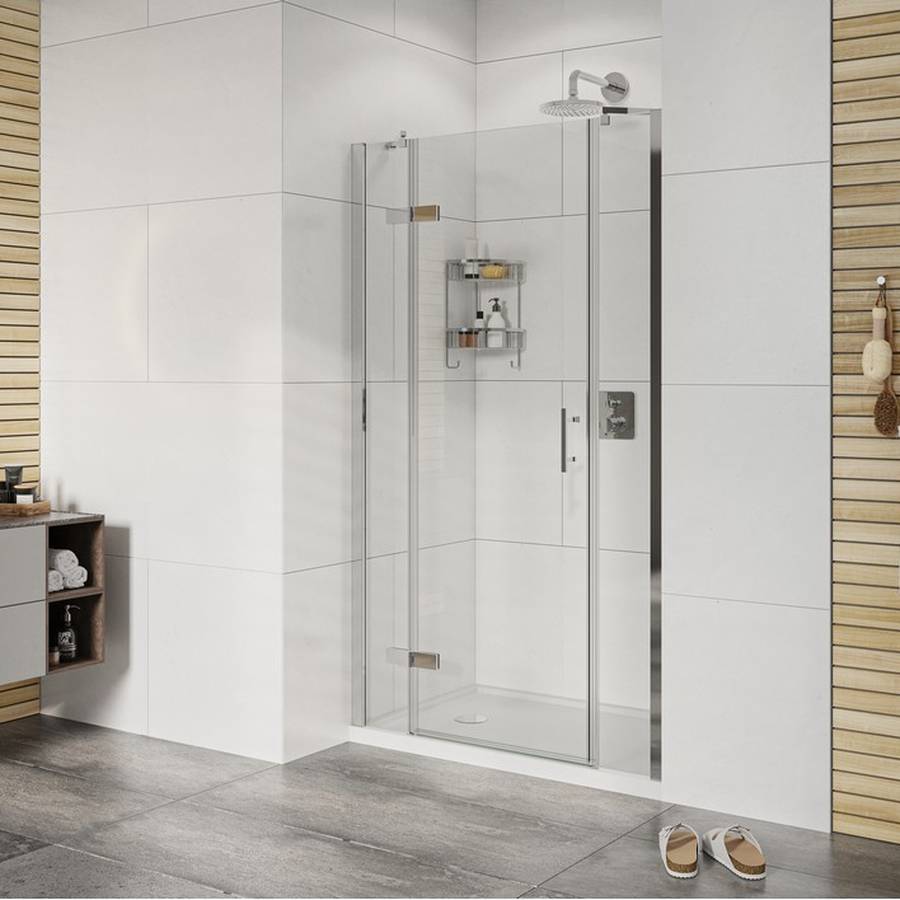 Roman Innov8 Chrome 1200 x 800mm Hinged Shower Door with Two Inline Panels Corner Fitting