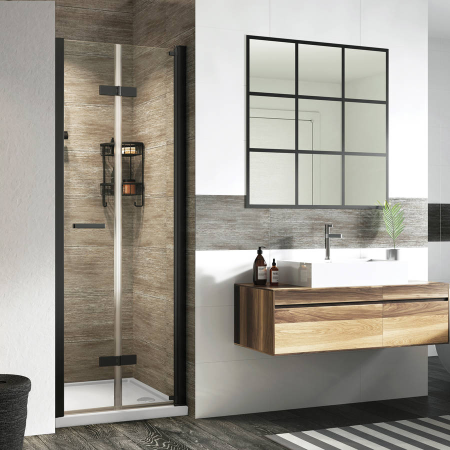 Roman Innov8 Black 760mm Bifold Shower Door for Alcove Fitting