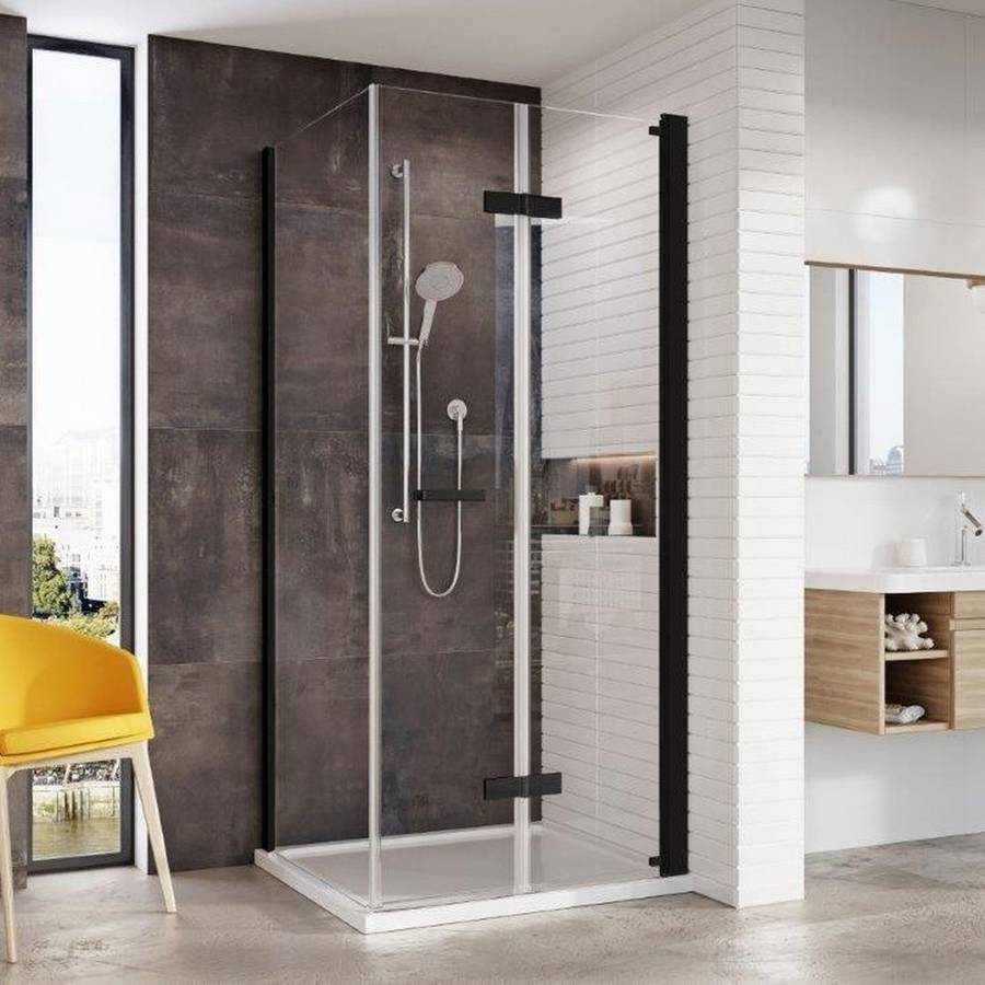 Roman Innov8 Black 760mm Bifold Shower Door for Corner Fitting