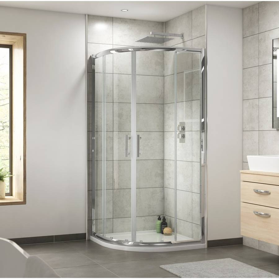 Nuie Pacific Chrome 900mm Quadrant Shower Enclosure