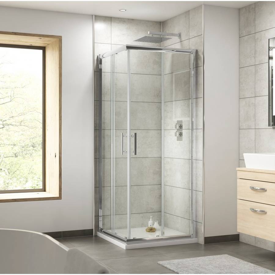 Nuie Pacific Chrome 760mm Corner Entry Shower Enclosure