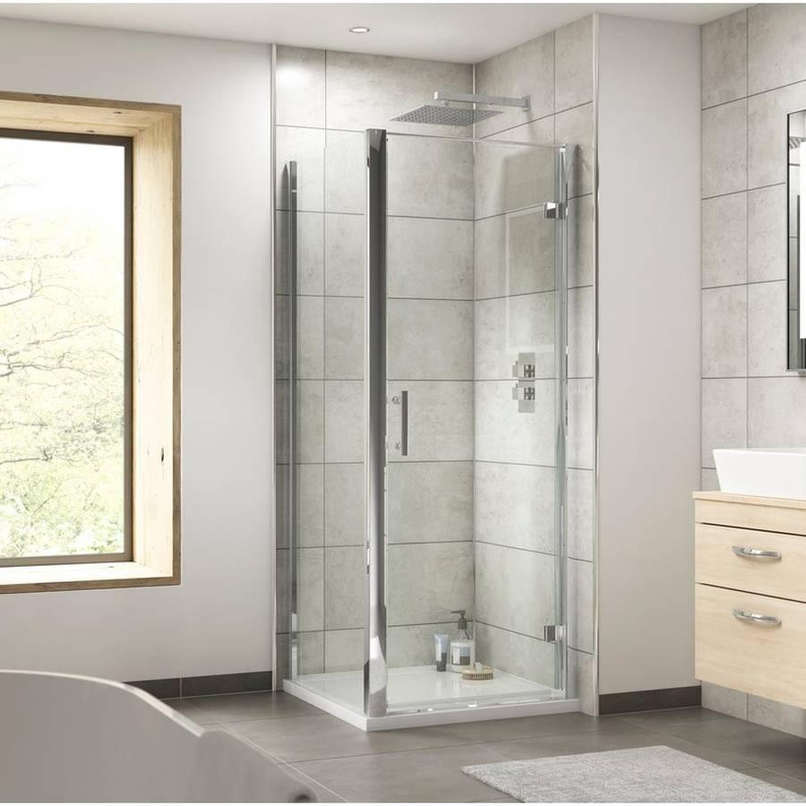 Nuie Pacific Chrome 700mm Hinged Shower Door