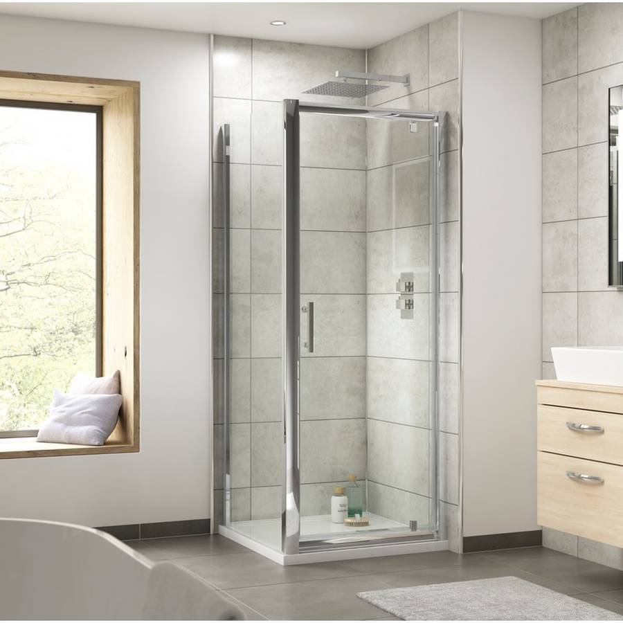 Nuie Pacific Chrome 700mm Pivot Shower Door