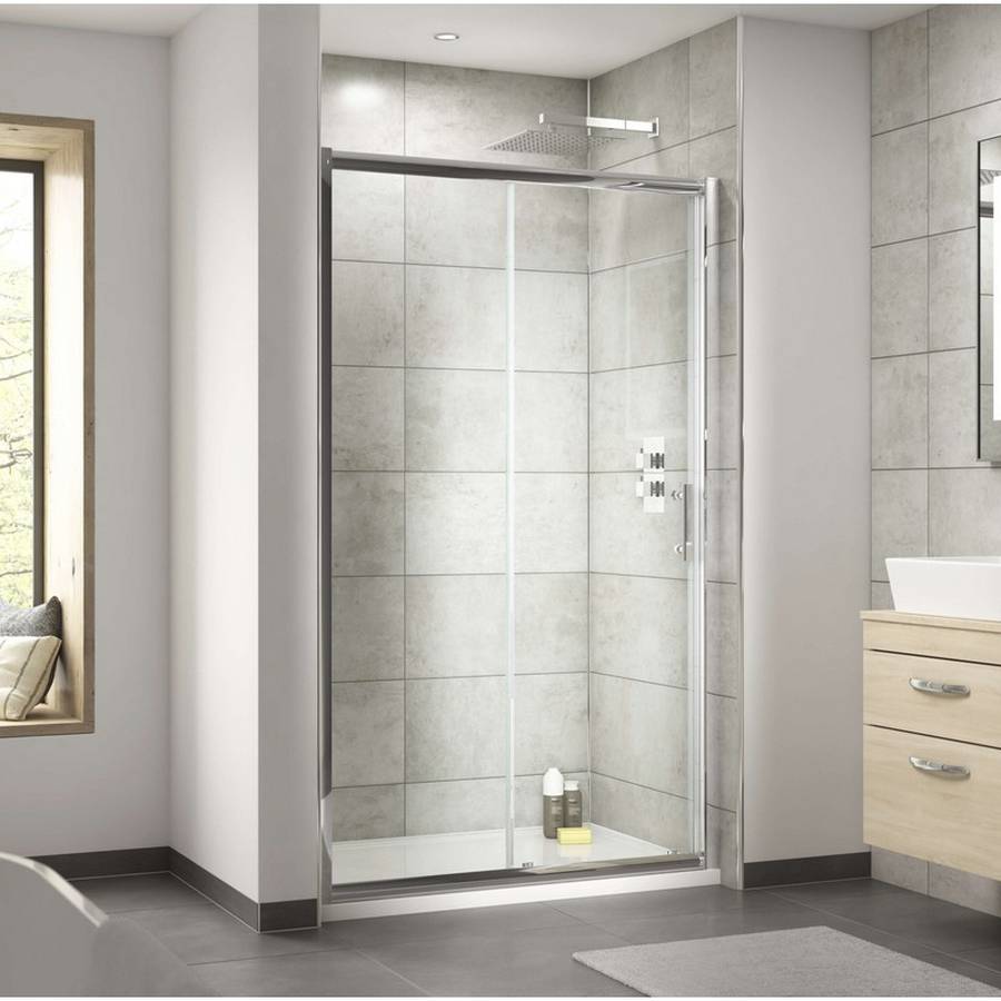 Nuie Pacific Chrome 1100mm Single Sliding Shower Door