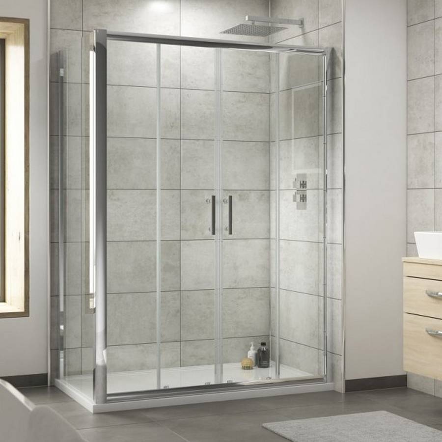 Nuie Pacific Chrome 1500mm Double Sliding Shower Door