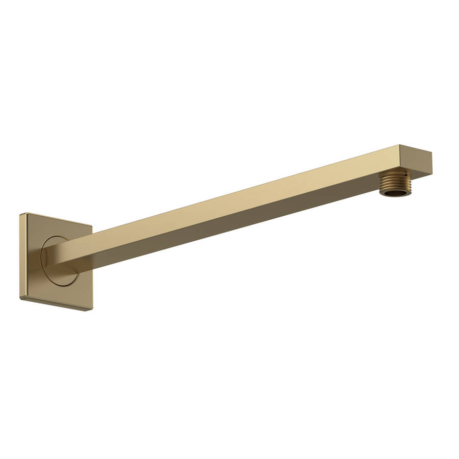 Nuie Windon Brushed Brass Square Wall Mounted Shower Arm