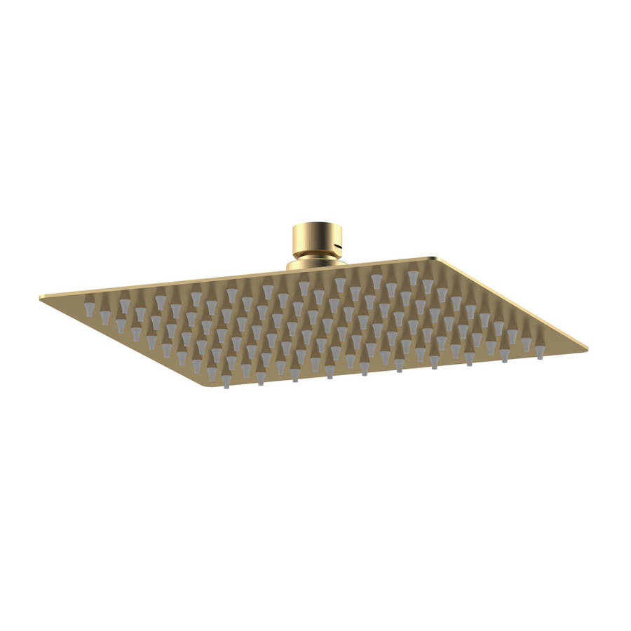 Nuie Windon Brushed Brass Square Fixed Shower Head