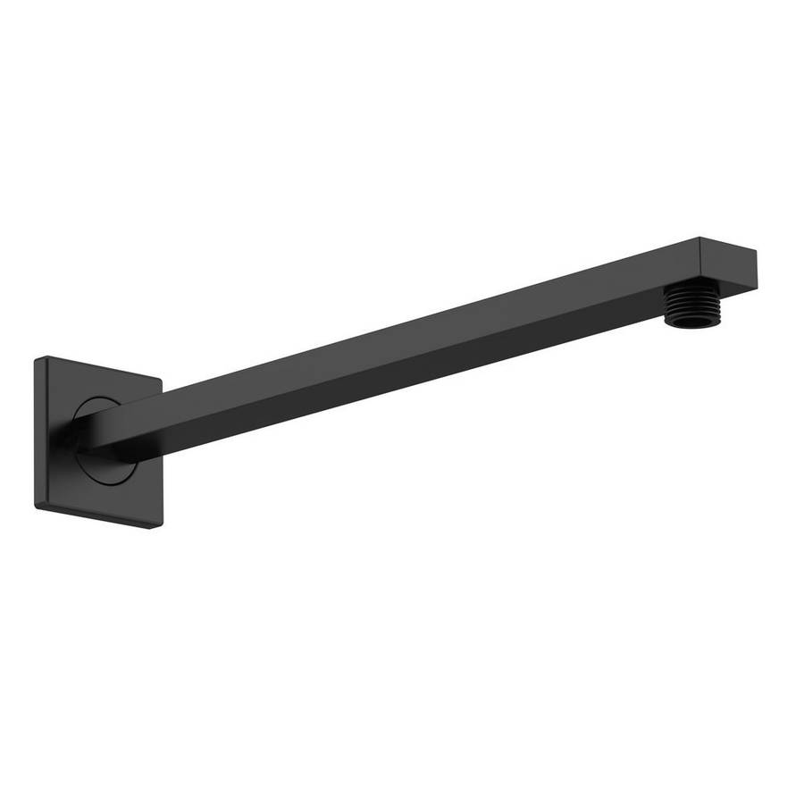 Nuie Windon Matt Black Square Wall Mounted Shower Arm