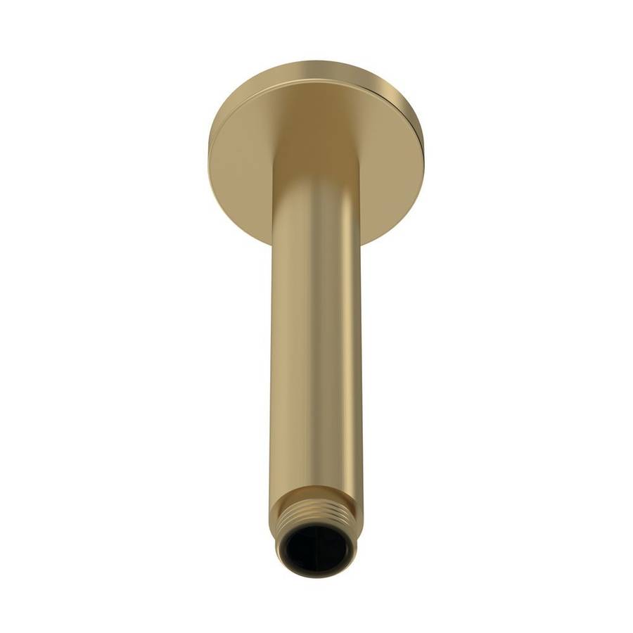 Nuie Arvan Brushed Brass 150mm Circular Ceiling Mounted Shower Arm