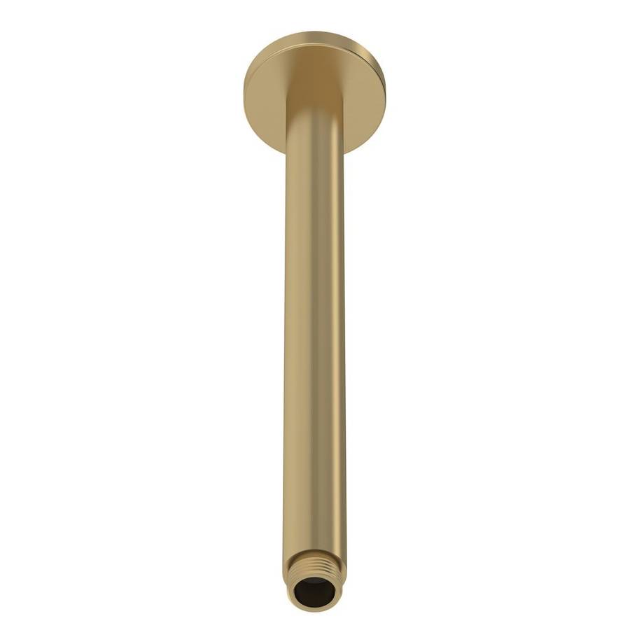 Nuie Arvan Brushed Brass 300mm Circular Ceiling Mounted Shower Arm
