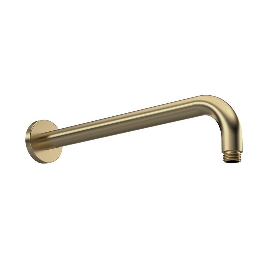 Nuie Arvan Brushed Brass Circular Wall Mounted Shower Arm