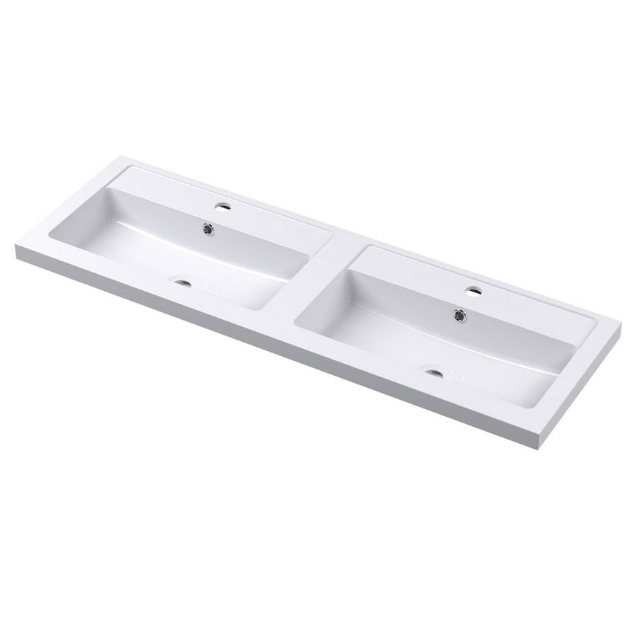 Nuie 1200mm Twin Polymarble Furniture Basin