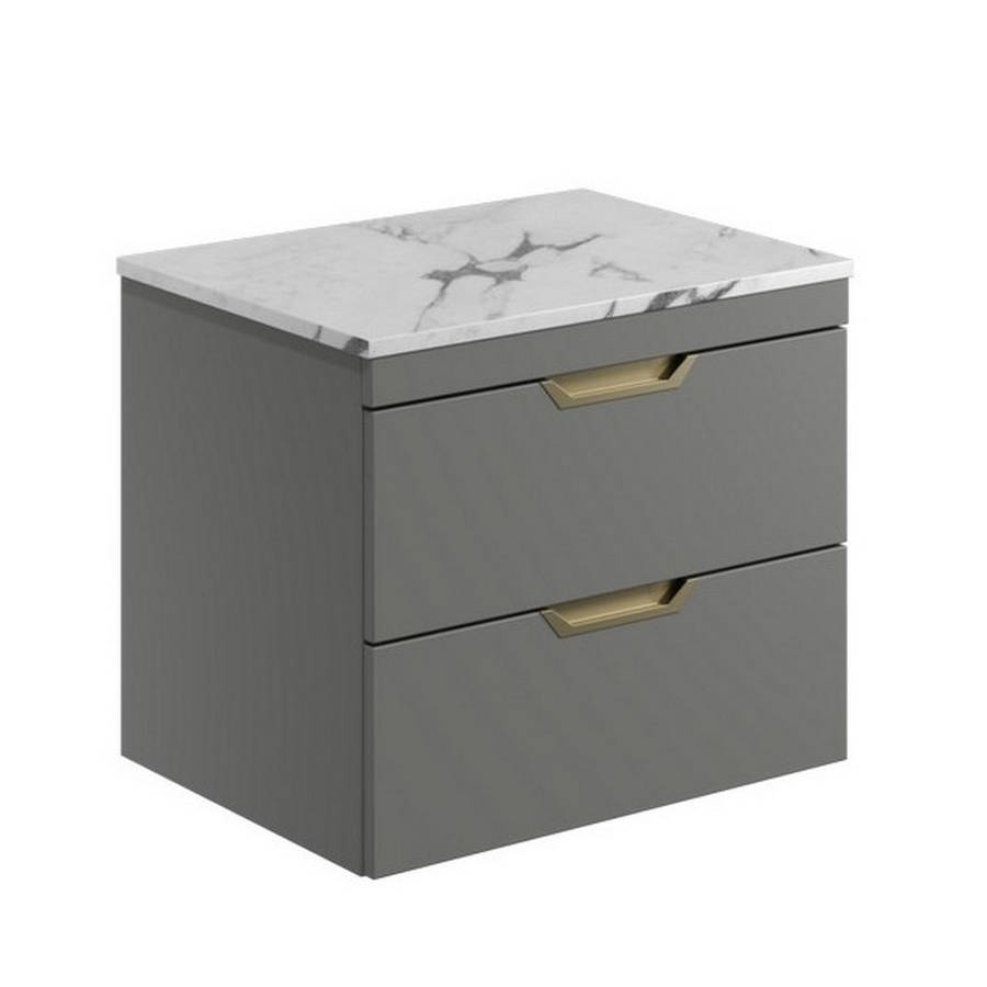 Scudo Aubrey 600mm Dust Grey Vanity Unit and Worktop