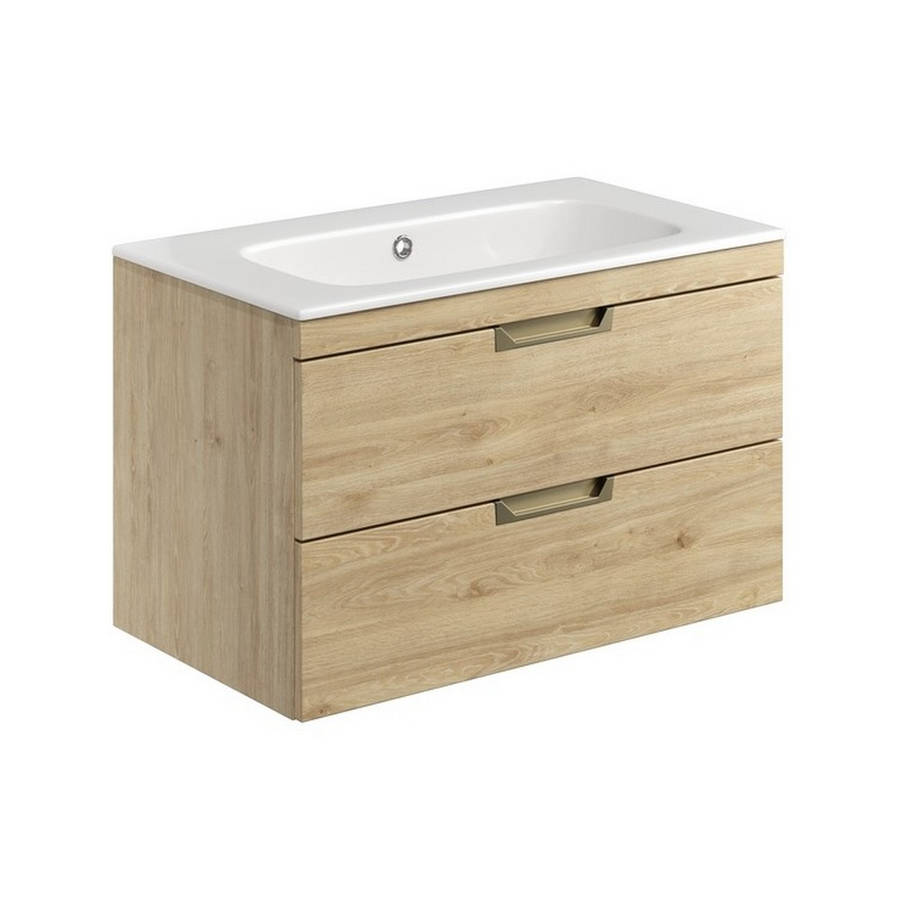 Scudo Aubrey 800mm Davos Oak Vanity Unit and Basin