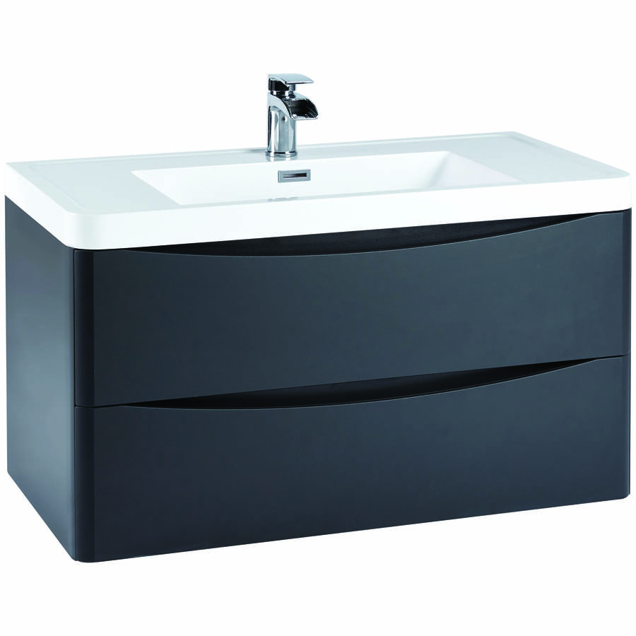 Scudo Bella 900mm Matt Grey Wall Mounted Vanity Unit and Basin